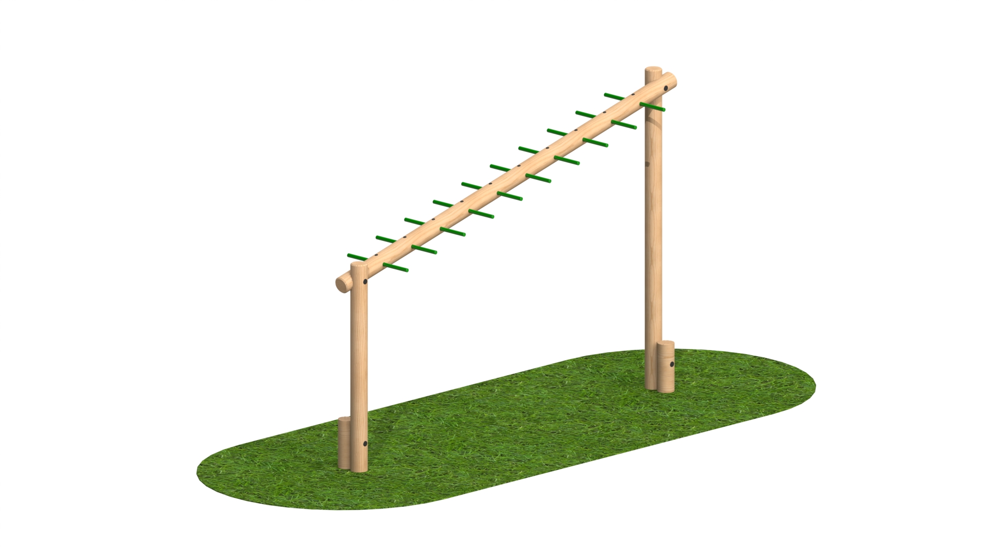 Sloping Monkey Bar Log